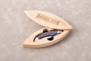 Warther Model 1910 Pocketknife with Tyrian Purple Bone Handles in a Hard Maple Case